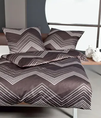 Produktbild von Janine Mako Satin Bettwäsche 2 teilig Bettbezug 135 x 200 cm Kopfkissenbezug 80 x 80 cm Messina 43068-07 rotbraun rosenholz