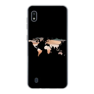 Produktbild von MuchoWow® Handyhülle Schutzhülle Hülle für Samsung Galaxy A10 Weltkarte - Farbe - Schwarz Silikon Softcase Handy Hülle - Schutzhülle