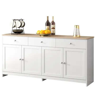 Produktbild von Sideboard 160x37x75 cm, Wohnzimmerschrank mit Schubladen, Standschrank, Beistellschrank, Highboard