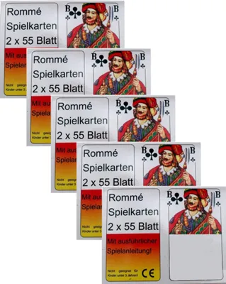 Produktbild von 2x55 Romme Spielkarten Set