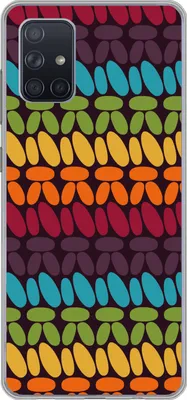 Produktbild von MuchoWow® Handyhülle Schutzhülle Hülle für Telefoonhoesje Samsung Galaxy A51 Häkelmuster - Retro - Regenbogen Silikon Softcase Handy Hülle - Schutzabdeckung