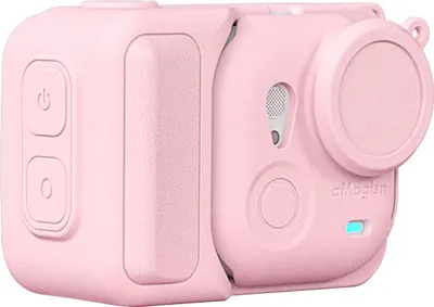 Zdjęcie produktu dla Silikonowe etui ochronne, odporne na wstrząsy, z osłoną obiektywu i smyczą, kompatybilne z Insta360 GO Ultra Pink