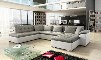 Produktbild von MIRJAN24 Ecksofa Niko Bis, Bettkasten und Schlaffunktion, Sofa vom Hersteller, Wohnlandschaft, Polstergarnitur (Soft 017 + Lawa 05, Seite: Rechts)