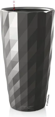 Produktbild von LECHUZA-Pflanzgefäß DIAMANTE Premium Anthrazit Metallic | Pflanzsäule mit Bewässerung und Pflanzeinsatz | Metallic-Oberfläche | Ø 40 x 75 cm | 15703