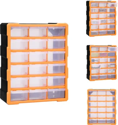 Zdjęcie produktu dla vidaXL Organizer z wieloma szufladami 18 szuflad 38x16x47 cm - Skrzynki narzędziowe