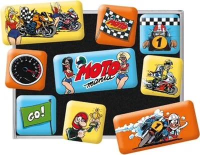 Produktbild von Nostalgic-Art - 9tlg. Magnetset - MOTOmania - The Winner Takes It All
