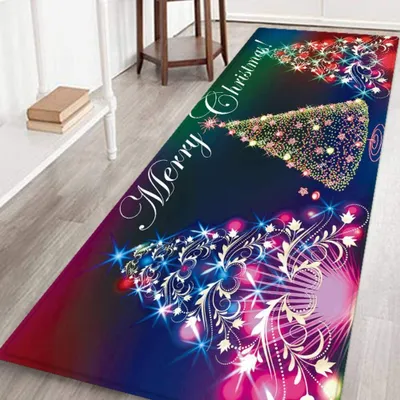 Produktbild von Weihnachtsteppich, rutschfest, ideal für Wohnzimmer, Schlafzimmer, Flur, Küche,60x180cm