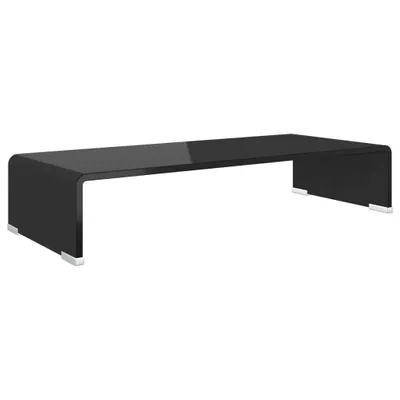 Produktbild von vidaXL TV-Tisch/Bildschirmerhöhung Glas Schwarz 60x25x11 cm