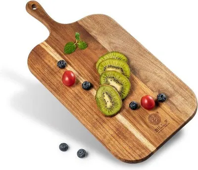 Immagine prodotto di Tagliere in legno con manico, 38x19x1,5 cm, per la cucina, frutta, formaggio