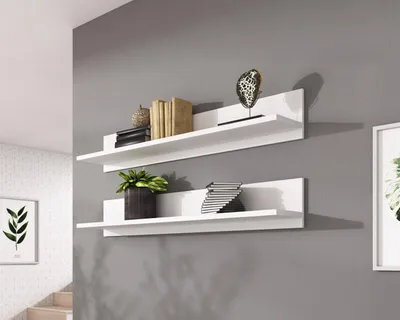 Produktbild von Furniture24 Hängeregal Soho S-5 modernes Wohnzimmer Weiß