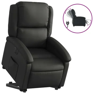 Produktbild von vidaXL Relaxsessel mit Aufstehhilfe Elektrisch Schwarz Echtleder