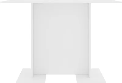 A white table on a white background.