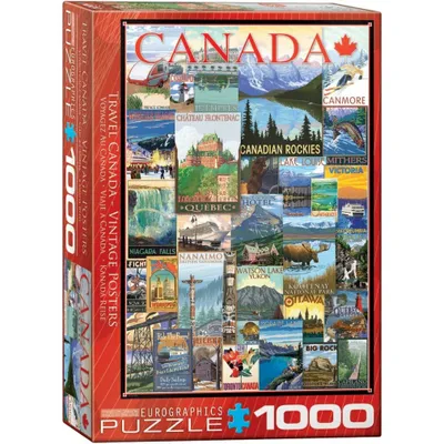 Produktbild von Eurographics Puzzle Reise Kanada Vintage Poster, 1000 Teile, 68 x 48 cm, 6000-0778