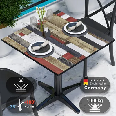 Produktbild von COMPACT | Gastro HPL Tischplatte | B:T 60 x 60 cm | Vintage Bunt | Quadratisch | Gastro HPL Tischplatte