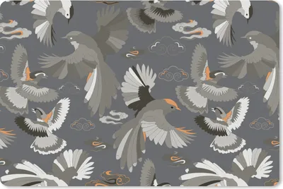Produktbild von MuchoWow® Mauspad Mousepad Vogel - Muster - Wolken 27x18 cm - Mousepads - Maus Mat - Pad - Mausunterlage - Büroartikel - Desk Matten