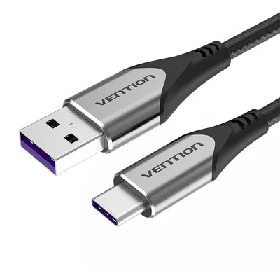 Immagine prodotto di Cavo di ricarica intrecciato in nylon Cavo da USB-C a USB-C grigio Cavo dati 480 Mbit/s 2 m