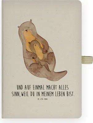 Produktbild von Mr. & Mrs. Panda notizbuch Otter Kind - Transparent - Geschenk, Journal, Hardcover, Tochter, Tagebuch, Mama, Baby, Familie, Mutter, Skizzenheft, Kladde