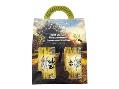 Imagen del producto de Knossos. Set de regalo. Jabón de oliva verde, 100 g + jazmín, 100 g