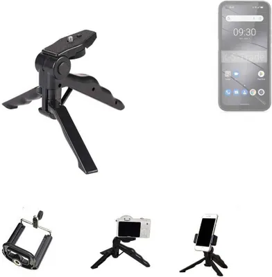 Produktbild von K-S-Trade Stativ Tisch-Ständer Dreibein Handy-Stativ Ständer kompatibel mit Gigaset GX6 Pro Mini-Stativ Smartphone Tripod Handy-Stativ aus Plastik
