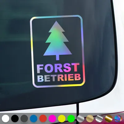 Produktbild von PantherPixel Forstbetrieb Aufkleber Forstwirt Forstarbeiten Sticker Auto Geschenkidee Farbe Oilslick-Hologramm