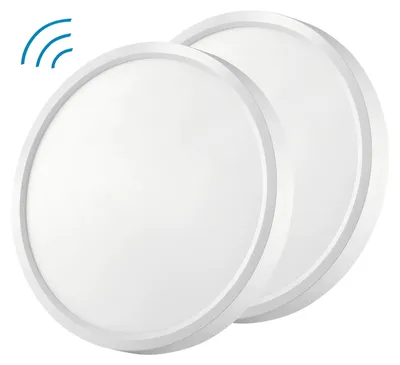 Zdjęcie produktu dla Oświetlenie sufitowe LED LCE1031 - zestaw 2 sztuk - 30 cm - 24 W - czujnik ruchu - 4000 K - białe