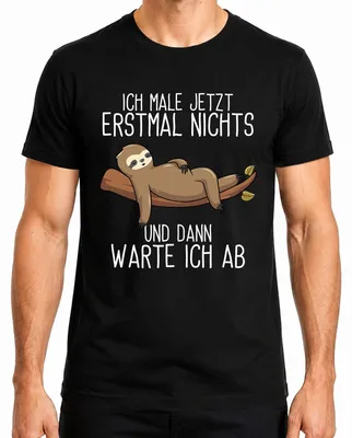 Obrázok produktu pre Zatiaľ nič nemaľujem Sloth Saying Lazybones Darčekové pánske tričko, čierne, XL