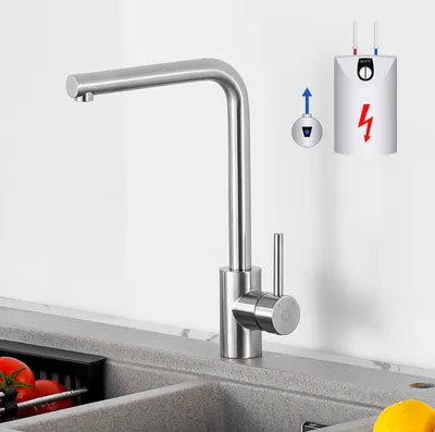 Produktbild von Niederdruck-Küchenarmatur 360 ° drehbar höher als der WasserhahnThermostatischer KüchenarmaturWaschtischarmaturKüchenspüle Einhand-WaschtischarmaturGebürstete Farbe