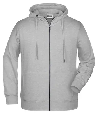 Immagine prodotto di James and Nicholson - Felpa con cappuccio e zip intera da uomo, modello LT5897 (taglia XXL) (grigio scuro)