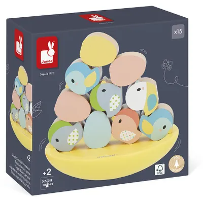 Image de Janod Jeu d'équilibre en bois oiseaux et œufs - Jouets éducatifs