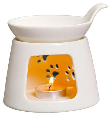 Produktbild von Duftlampe Keramik mit Kerzenhalter - Aromalampe & Duftölschale für ätherische Öle, für Wohnzimmer & Büro