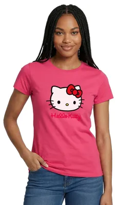 Produktbild von Spreadshirt Hello Kitty Klassisch Mit Schriftzug Frauen T-Shirt, M, Azalea