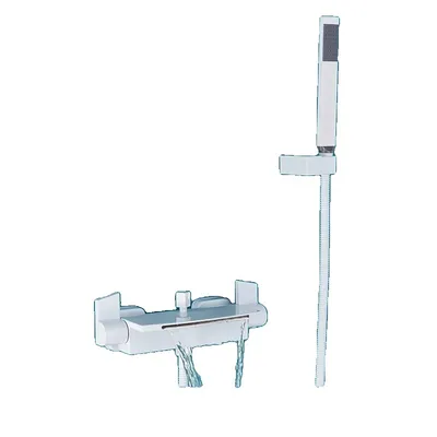 Immagine prodotto di Set di miscelatori per doccia, Comando a due maniglie, Valvola in ceramica resistente, Stile contemporaneo , Bianco B