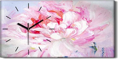 Produktbild von Wandbild Leinwand Bilder mit Uhr Geräuschlos 60x30 Kunst Abstrakte Malerei Blume - schwarze Hände