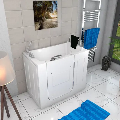 Produktbild von Sitzbadewanne Senioren Wanne Sitzwanne mit Tür S08-TH-B-R 110x68cm