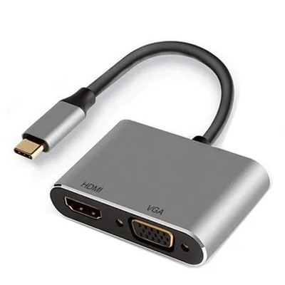 Image de Adaptateur Ewent EW9700 USB-C vers HDMI/VGA Gris