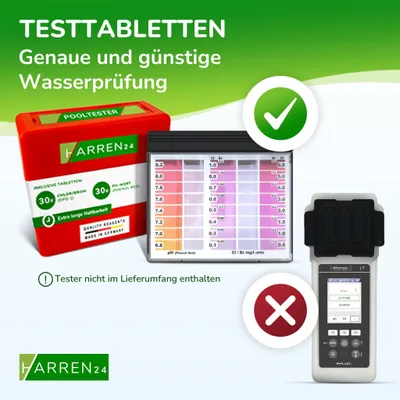 Produktbild von Harren24 Test-Tabletten RAPID pH & Chlor DPD1 + Phenol Red 2x50 Stk