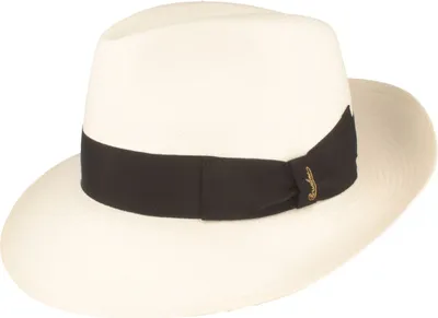 Borsalino klassischer Bogart Panama Strohhut breite Krempe in weiß