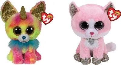 Produktbild von Ty - Stofftiere - Beanie Boo's - Yips Chihuahua & Fiona Pink Cat