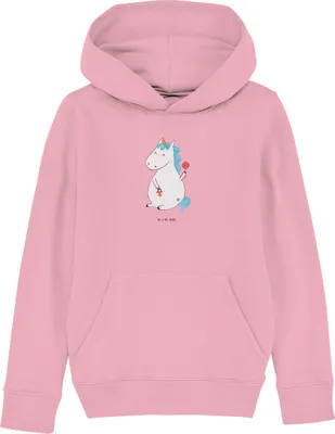Produktbild von Mr. & Mrs. Panda Kapuzen-Sweater Einhorn Baby 9-11 Jahre (134/146) - Baumwolle Pink - Geschenk, Mutter, Geburtstag, Sweatshirt, Kinderbekleidung, Kapuzenpullover, Pullover
