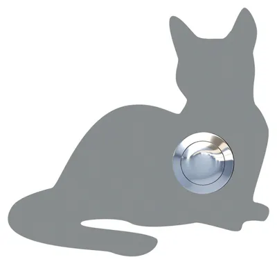 Produktbild von Türklingel Katze ''Kitty'' in Grau Metallic