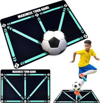 Produktbild von Fußballmatte, 60 x 90 cm - Rutschfeste Trainingsmatte - Trainingsausrüstung - Kinderfußball - Innen-/Außenbereich - Sportzubehör