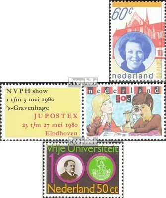 Produktbild von Briefmarken Niederlande 1980 Mi 1160C,1161ZF mit Zierfeld, 1170 (kompl.Ausg.) postfrisch Sondermarken