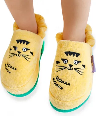 Produktbild von Milk&Moo Skater Cheetah Kinderhauspantoffeln, Hausschuhe, 100% Baumwolle, Badelatschen mit Antirutsch Sohle, Indoor Pantoffeln, , Gelb ,für 5-6 Jahre alt