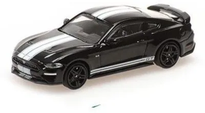 Produktbild von Minichamps 1:87 FORD MUSTANG - 2018 - BLACK WHITES STRIPES
