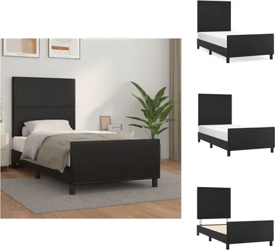 Produktbild von vidaXL Bettgestell mit Kopfteil Schwarz 80x200 cm Kunstleder -  Betten & Bettgestelle
