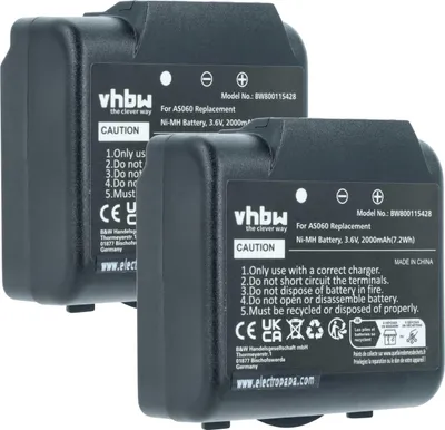 Produktbild von vhbw 2x Akku kompatibel mit IMET M550 Ares, M550S Thor, BE5500, BE3600 Industrie-Funkfernsteuerung Fernbedienung (2000 mAh, 3,6 V, NiMH) - Schwarz