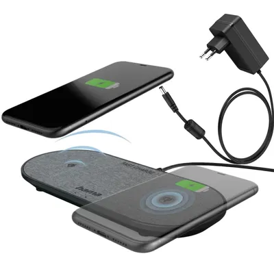 Produktbild von Wireless Charger "QI-FC10 DUO", 10 W, kabelloses Smartphone-Ladepad, S