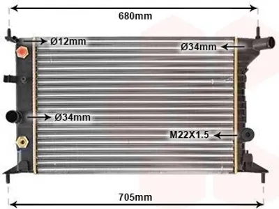 Produktbild von VAN WEZEL 37002219 Kühler Wasserkühler Motorkühler für OPEL VECTRA B (36) VECTRA B Caravan (31) VECTRA B CC (38)