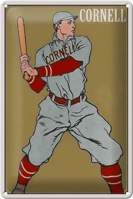 Produktbild von Blechschild Retro 20x30cm Cornell Baseball Schlagmann