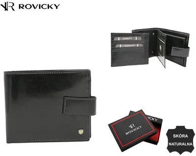 Obrázok produktu pre Veľká pánska kožená peňaženka so zapínaním - Rovicky